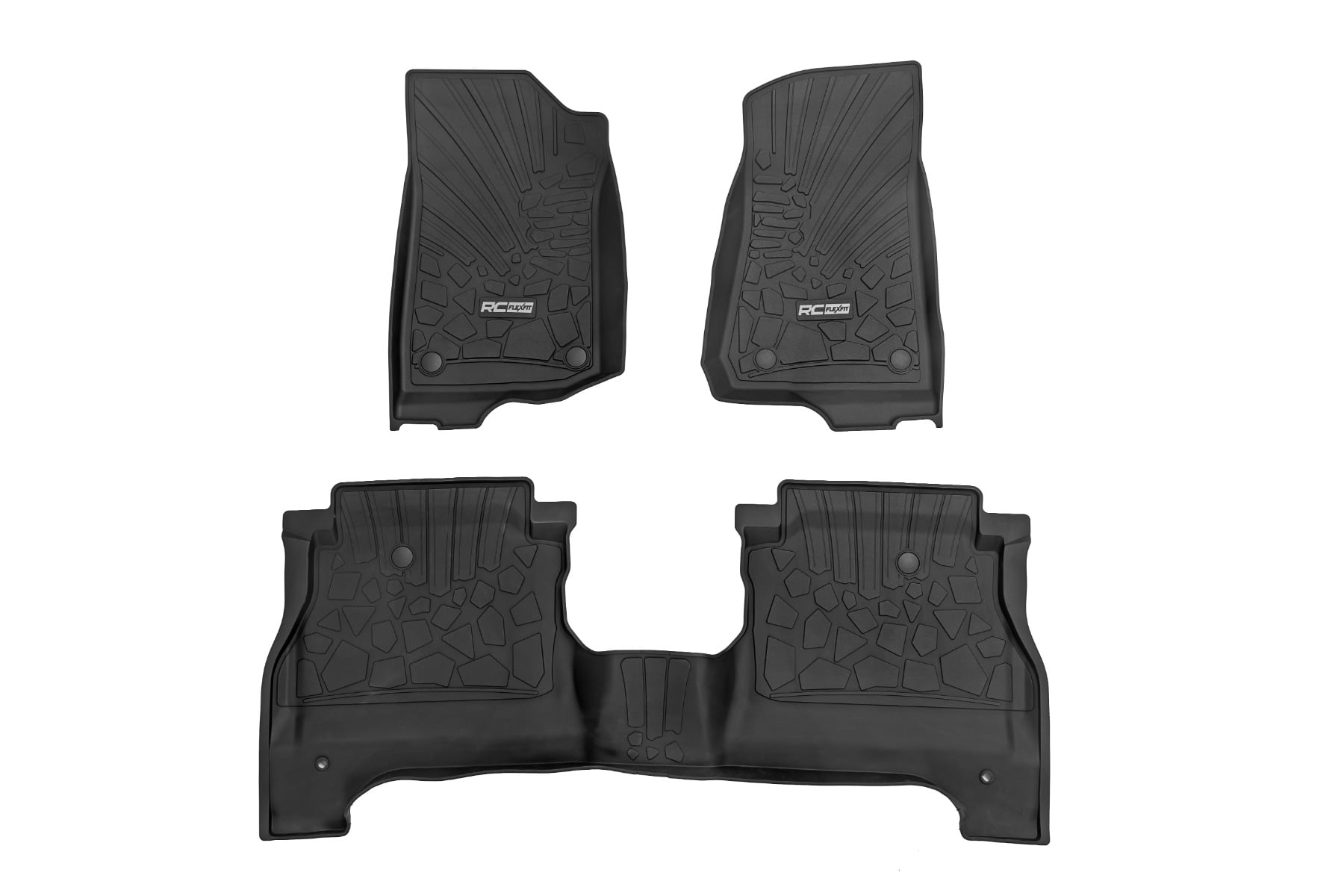Rough Country Flex-Fit Floor Mats FR & RR RR Lockable Jeep Gladiator JT 4WD (20-26)