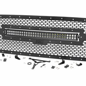 Rough Country Mesh Grille 30″ Dual Row LED Black Amber DRL Ford F-150 (15-17)