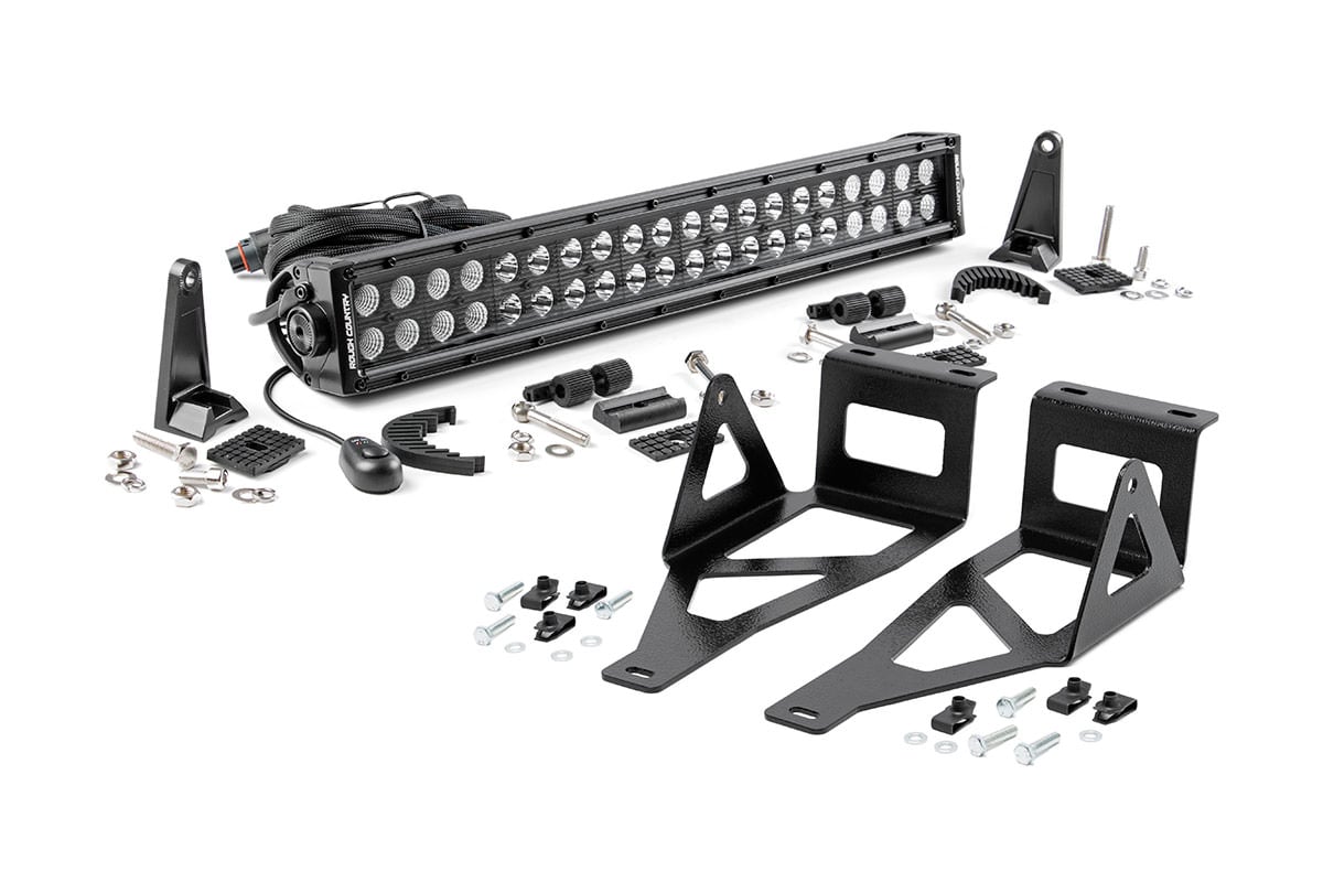 Rough Country LED Light Kit Bumper Mount 20″ Black Dual Row Ford F-250/F-350 Super Duty (05-07)