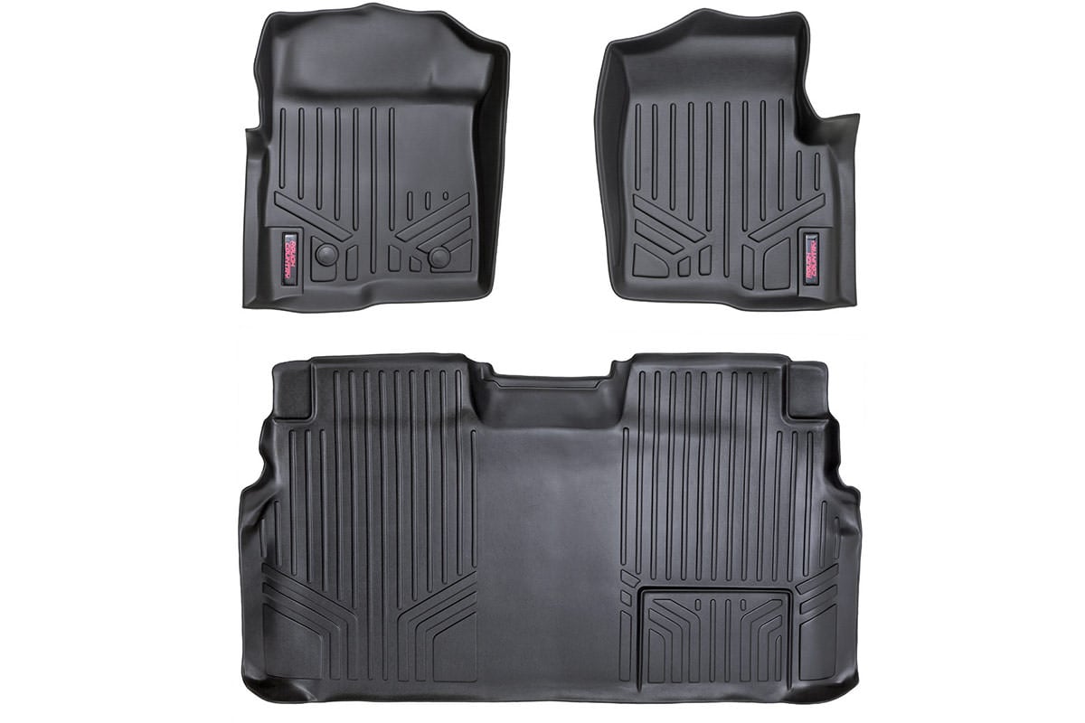 Rough Country Floor Mats FR & RR 2 Ret Hook Ford F-150 2WD/4WD (2011-2014)