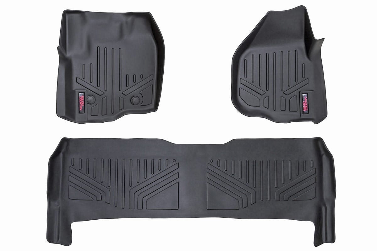 Rough Country Floor Mats FR & RR Raised FR Pedal Ford F-250/F-350 Super Duty (12-16)