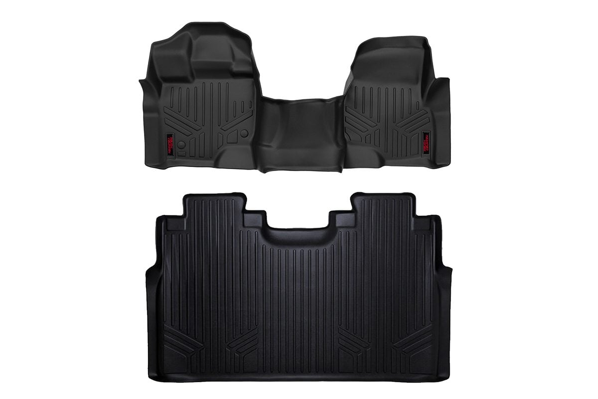 Rough Country Floor Mats FR & RR Over Hump Ford F-150 (15-26)/F-150 Lightning (22-26)/Raptor (17-26)
