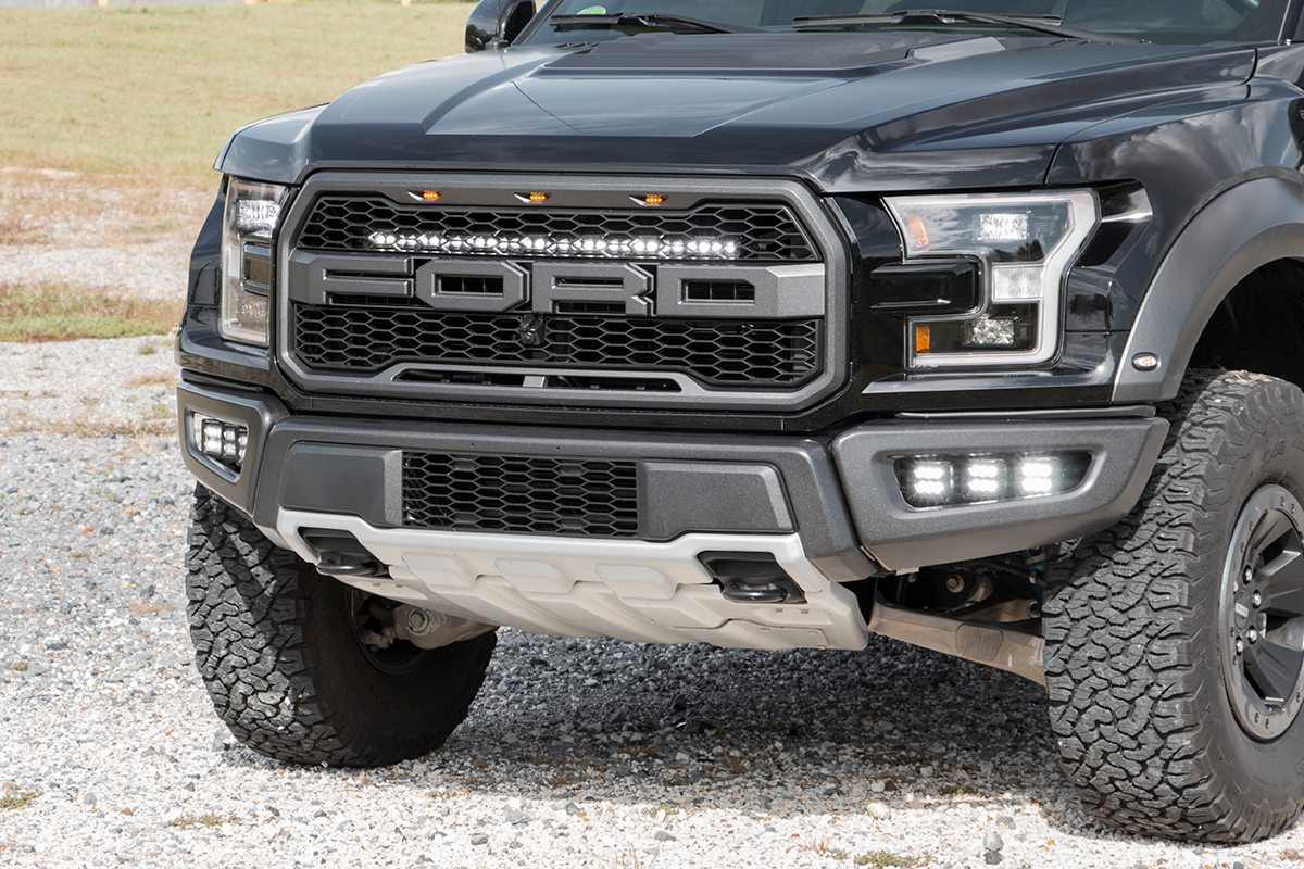 Rough Country LED Light Kit Grille Mount 30″ Black Single Row Ford Raptor 4WD (17-20)