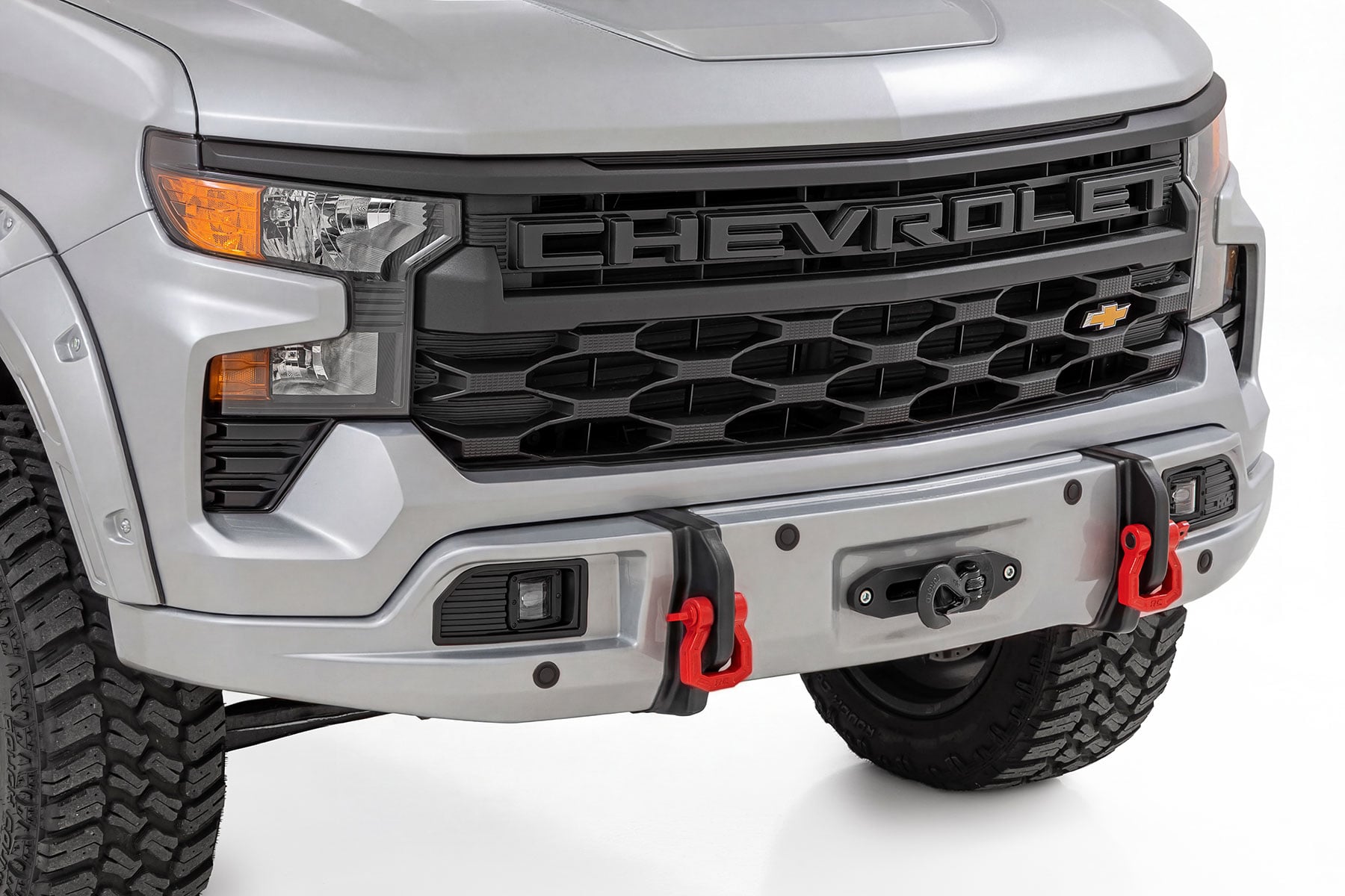 Rough Country Front FXS Bumper 12000S GAN Silver Ice Metallic Chevy Silverado 1500 (23-26)