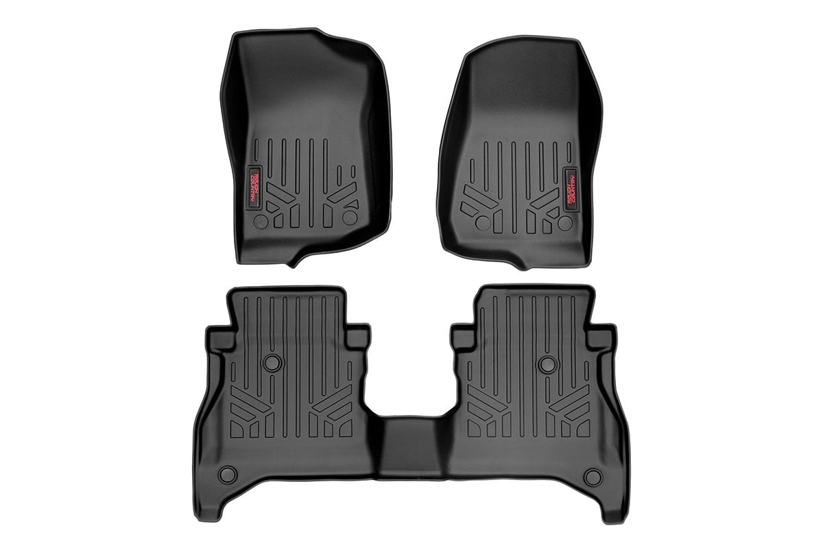 Rough Country Floor Mats FR & RR RR Non-Lock Jeep Gladiator JT 4WD (2020-2026)
