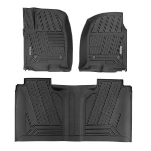 Rough Country Flex-Fit Floor Mats FR & RR FR Bucket Crew Chevy/GMC 1500/2500HD/3500HD (19-26)