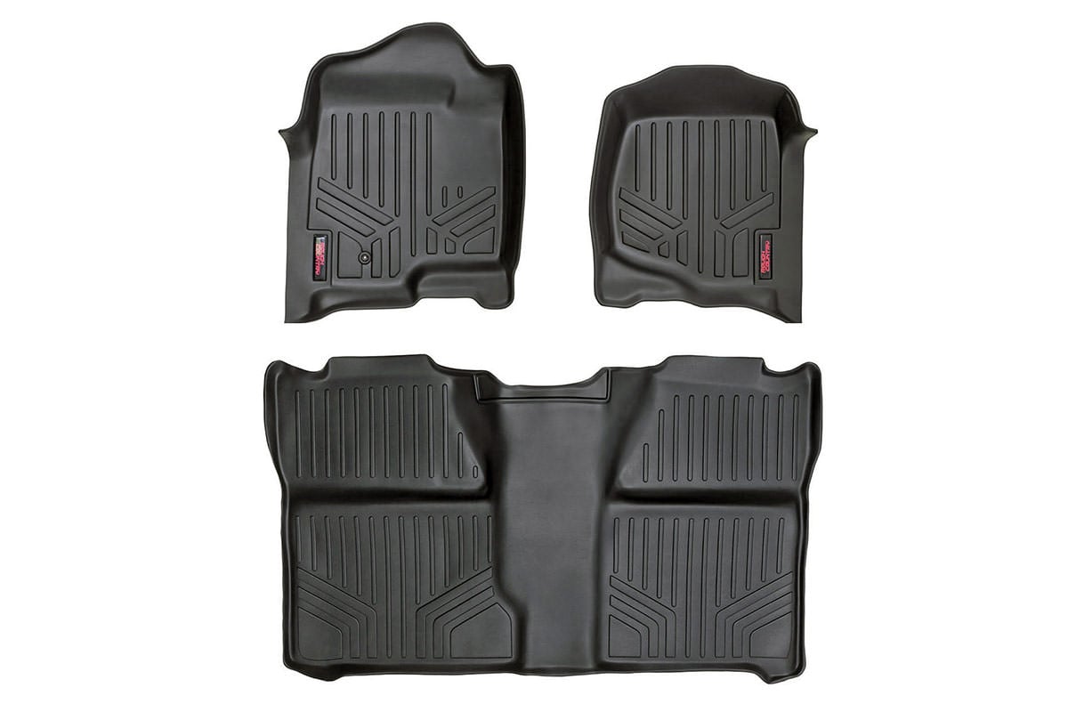 Rough Country Floor Mats FR & RR Crew Cab Chevy/GMC 1500/2500HD (07-14)