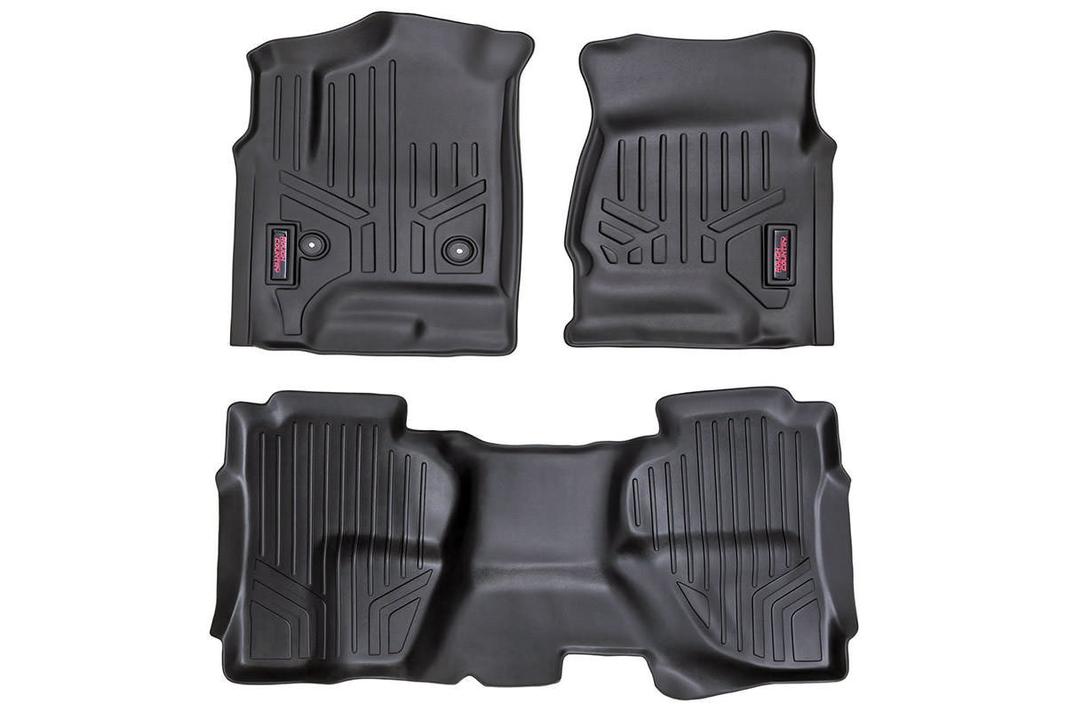 Rough Country Floor Mats FR & RR Ext Cab Chevy/GMC 1500/2500HD/3500HD 2WD/4WD