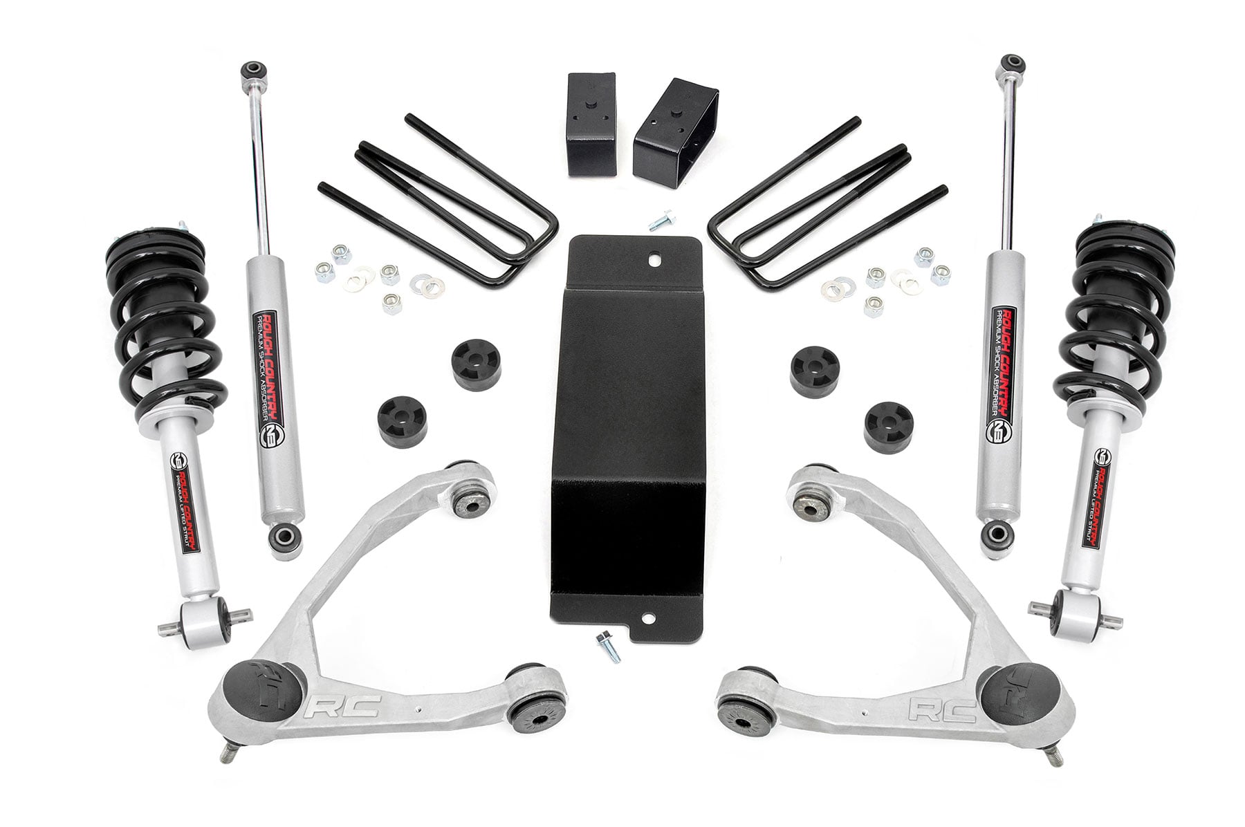 Rough Country 3.5 Inch Lift Kit Forged UCA N3 Strut Chevy/GMC 1500 (14-16)