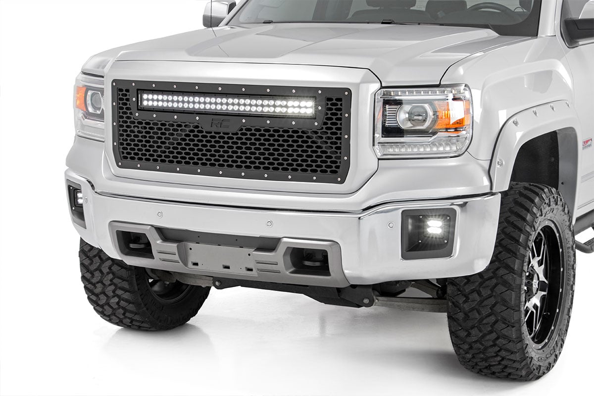 Rough Country Mesh Grille 30″ Dual Row LED Black GMC Sierra 1500 2WD/4WD (2014-2015)