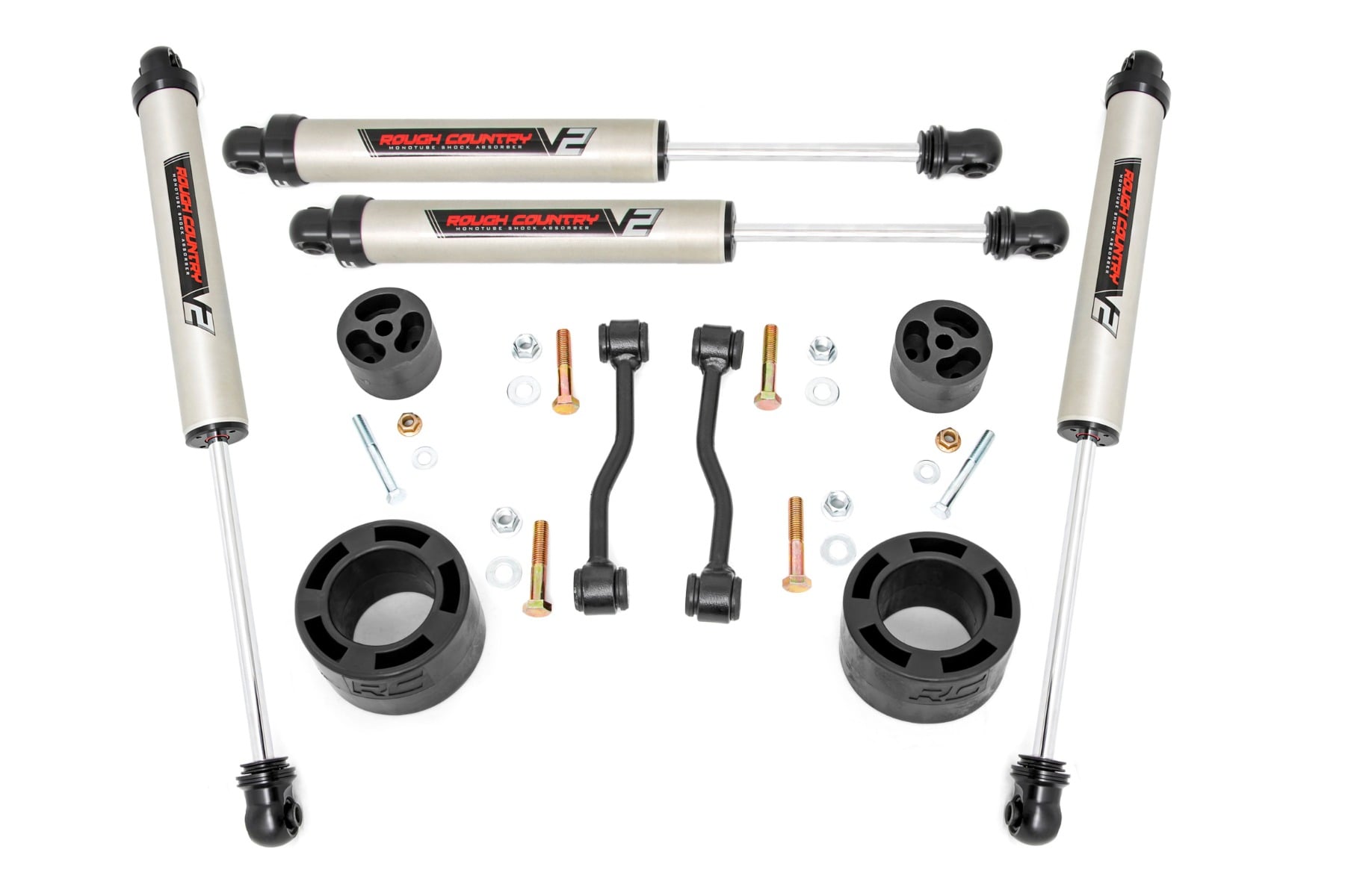 Rough Country 2.5 Inch Leveling Kit Spacers V2 Jeep Gladiator JT 4WD (2024-2026)