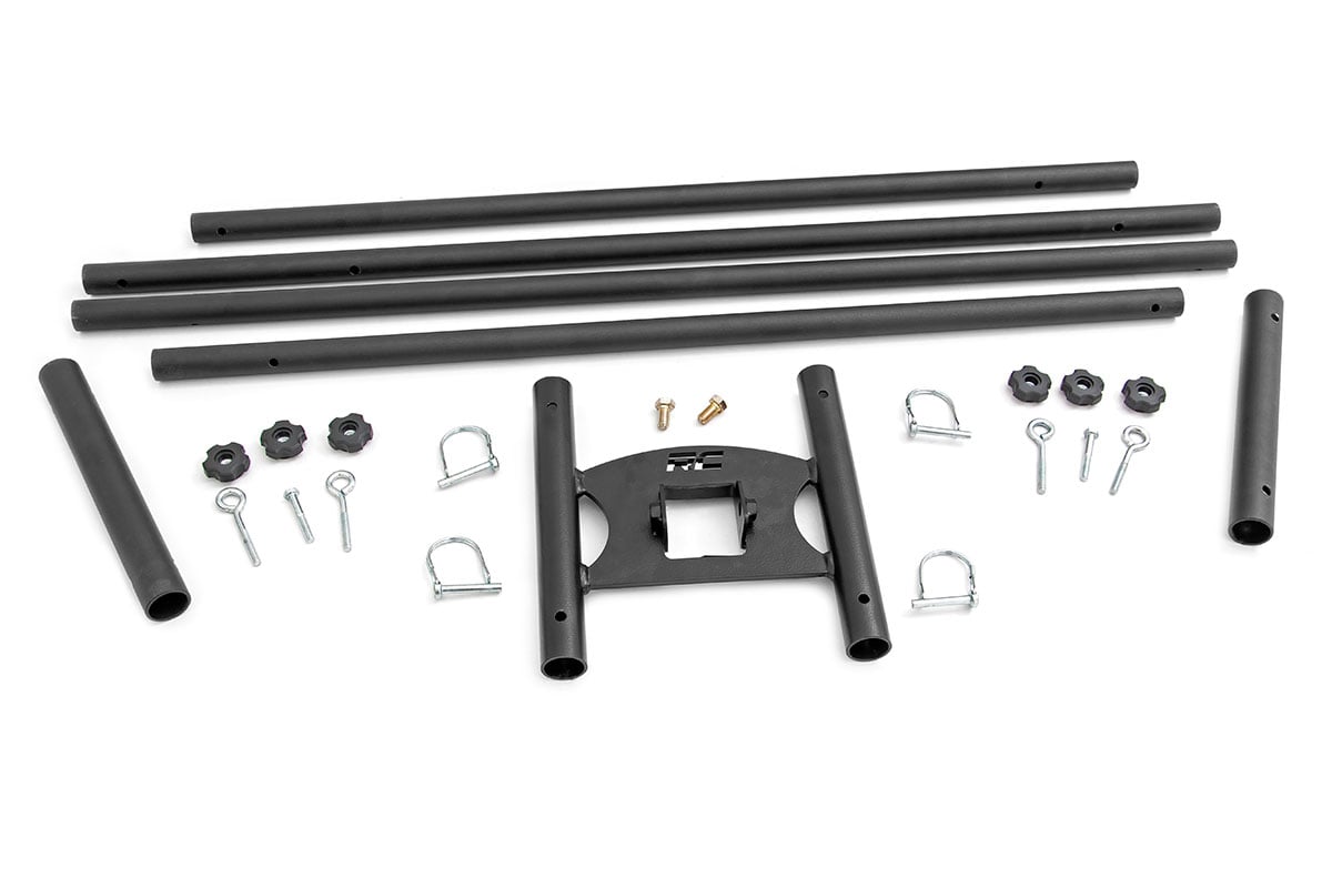Rough Country Flag Pole Holder Dual 2 Inch Hitch w/ Flag Poles