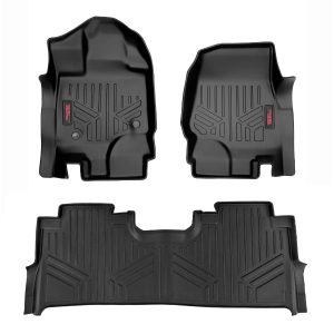 Rough Country Floor Mats FR & RR FR Buckets Ford F-150 (15-26)/F-150 Lightning (22-26)/Raptor (17-26)