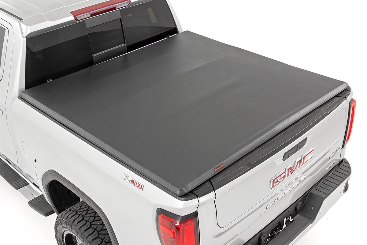 Rough Country Soft Tri-Fold Bed Cover 5’10” Bed Chevy/GMC Sierra 1500 (19-26)/Silverado 1500 (19-26)