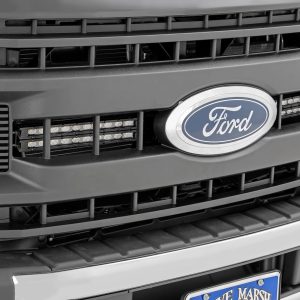 Rough Country LED Light Kit Grille Mount 10 Inch Black Slimline Ford F-250 Super Duty (20-22)