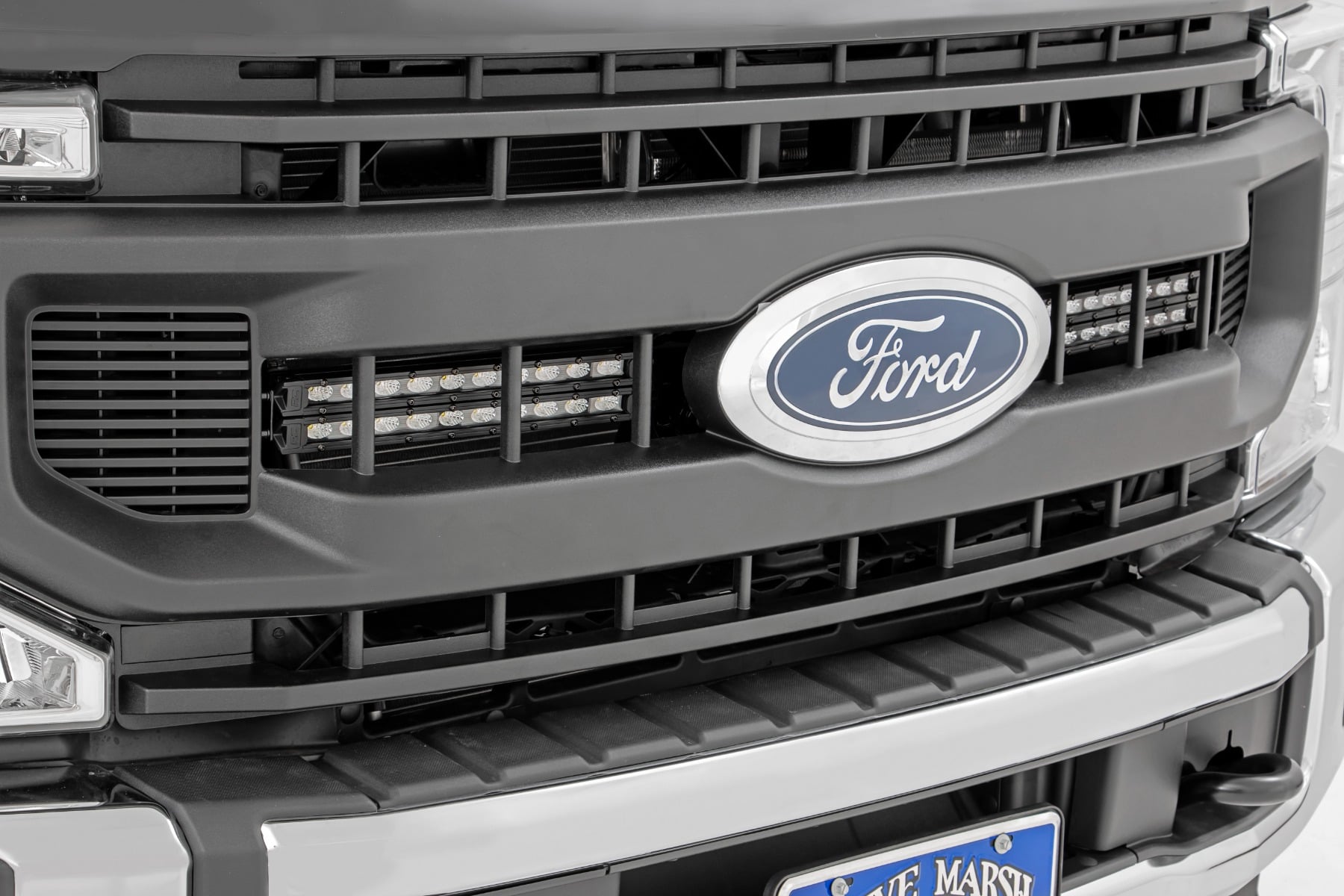 Rough Country LED Light Kit Grille Mount 10 Inch Black Slimline Ford F-250 Super Duty (20-22)