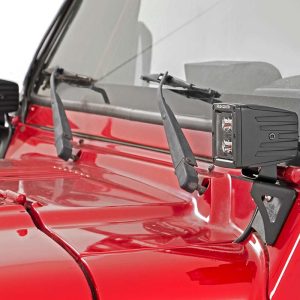 Rough Country Light Mounts Lower Windshield Jeep Wrangler TJ (97-06)/Wrangler Unlimited (04-06)