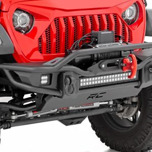 Rough Country Front Winch Bumper Tubular Skid Plate Jeep Gladiator JT/Wrangler JK & JL/Wrangler Unlimited