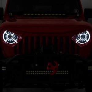 Rough Country 9 Inch DRL Halo LED Headlights DOT Approved Jeep Gladiator JT/Wrangler JL (18-26)