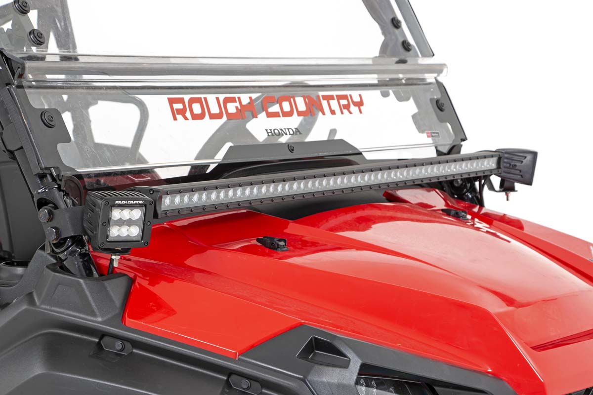 Rough Country LED Light Kit Cage Mount 2″ Black Pair Honda Pioneer 1000