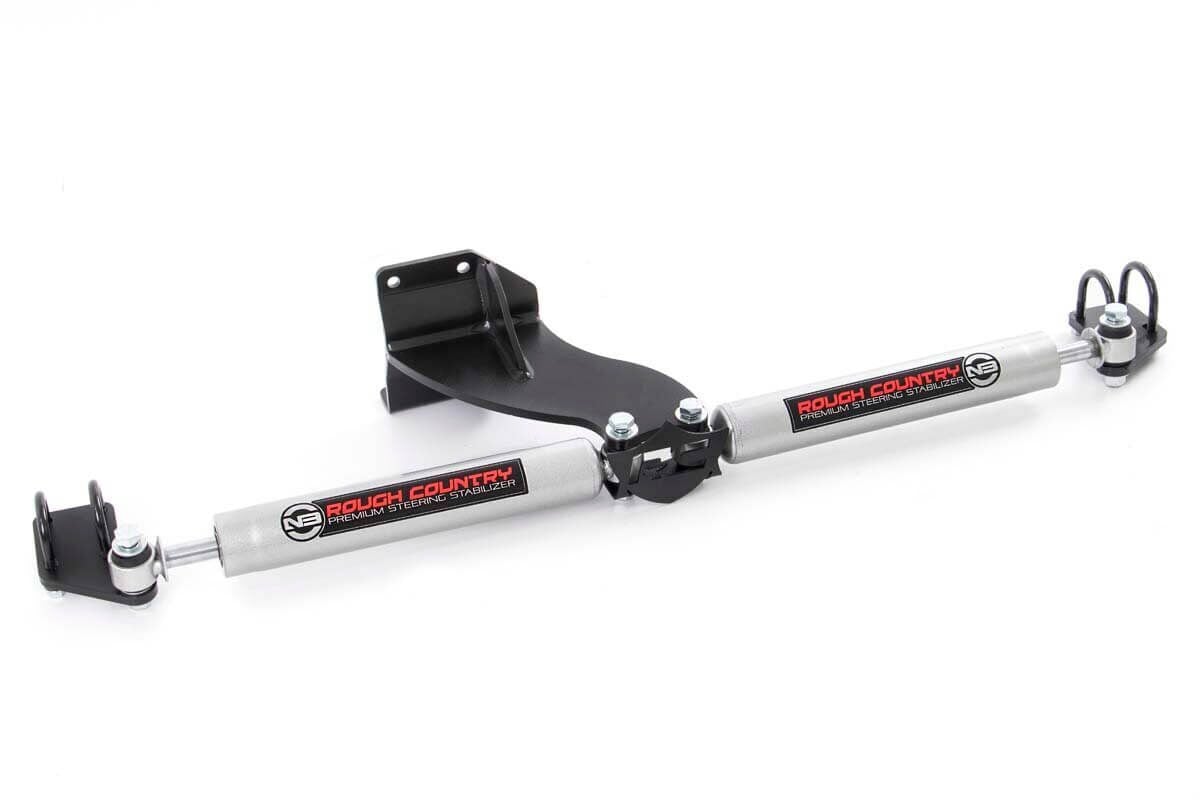 Rough Country N3 Steering Stabilizer Dual 2.5-8 Inch Lift Ram 2500 (14-26)/3500 (13-26)