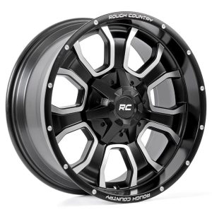 Rough Country 93 Series Wheel One-Piece Machined Black 20x9 6x5.5/6x135 0mm