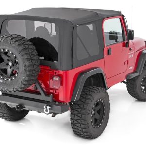 Rough Country Soft Top Replacement Black Half Doors Jeep Wrangler YJ 4WD (87-95)