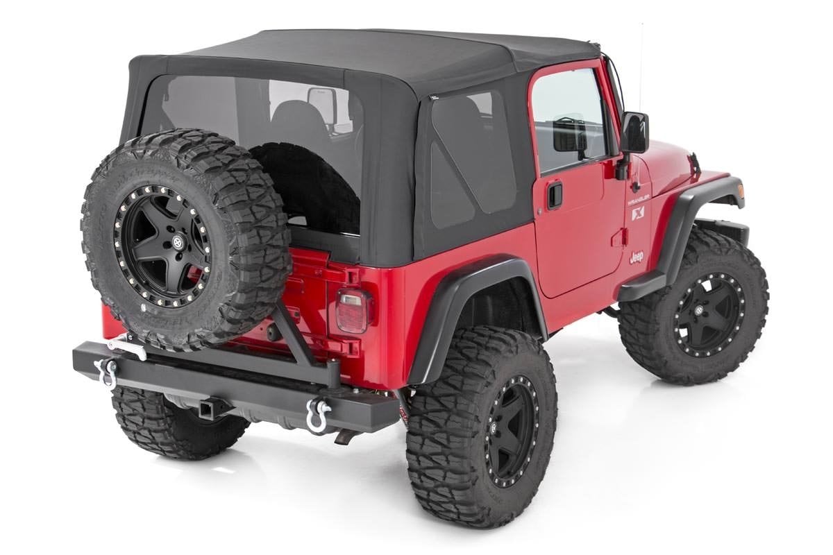 Rough Country Soft Top Replacement Black Full Doors Jeep Wrangler TJ 4WD (97-06)