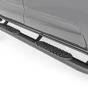 Rough Country Oval Nerf Step Double Cab Black Toyota Tacoma 2WD/4WD (2005-2023)