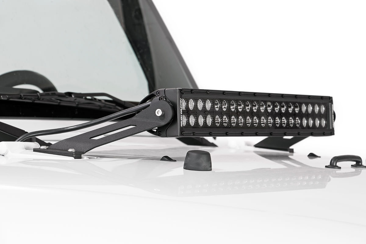 Rough Country LED Light Mount Hood 20″ Jeep Wrangler JK/Wrangler Unlimited (07-18)