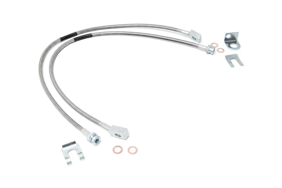Rough Country Brake Lines Stainless FR 4-6″ Lift Jeep Cherokee XJ/Wrangler TJ/Wrangler Unlimited
