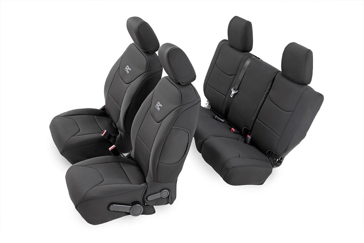 Rough Country Seat Covers Front and Rear 4-Door Jeep Wrangler Unlimited 4WD (13-18)