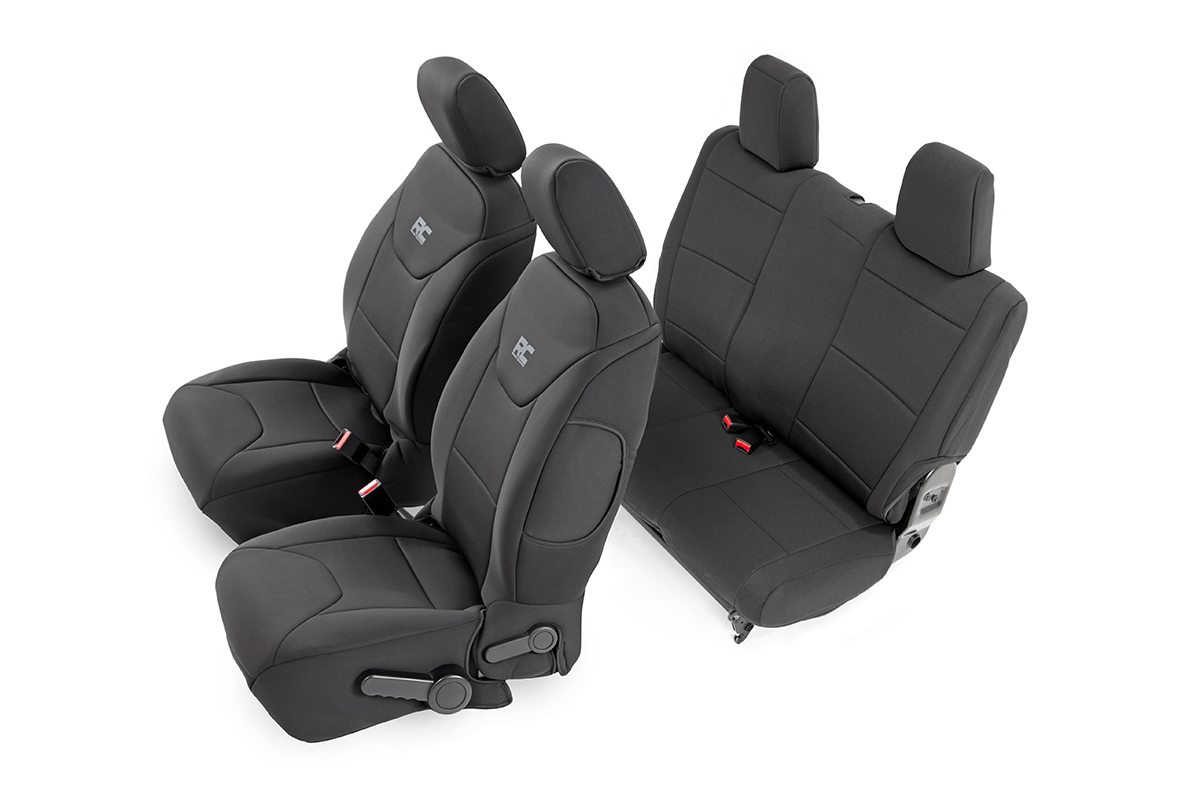Rough Country Seat Covers Front and Rear 2-Door Jeep Wrangler JK 4WD (2013-2018)