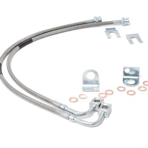 Rough Country Brake Lines Stainless Front 4-6 Inch Lift Jeep Wrangler JK/Wrangler Unlimited (07-18)