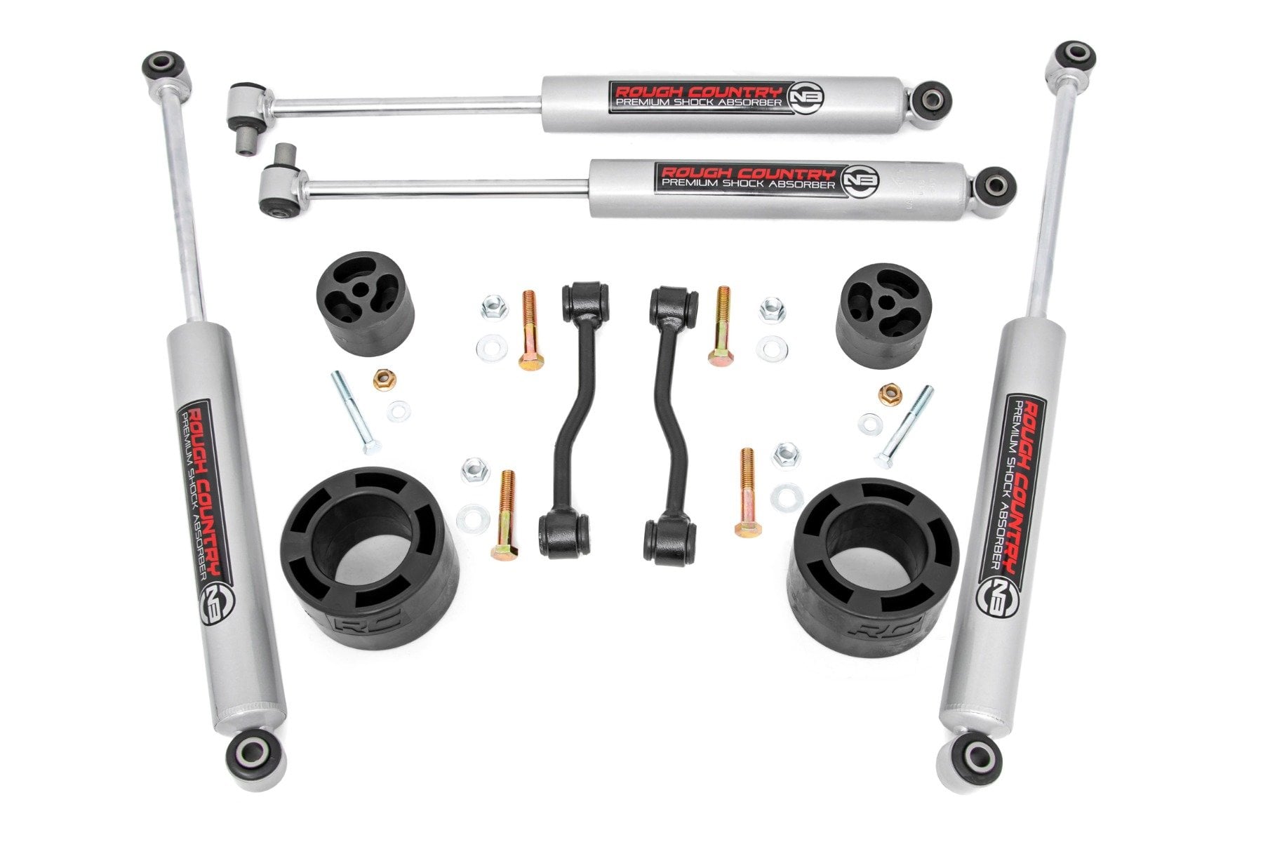 Rough Country 2.5 Inch Leveling Kit Spacers N3 Jeep Gladiator JT 4WD (2024-2026)