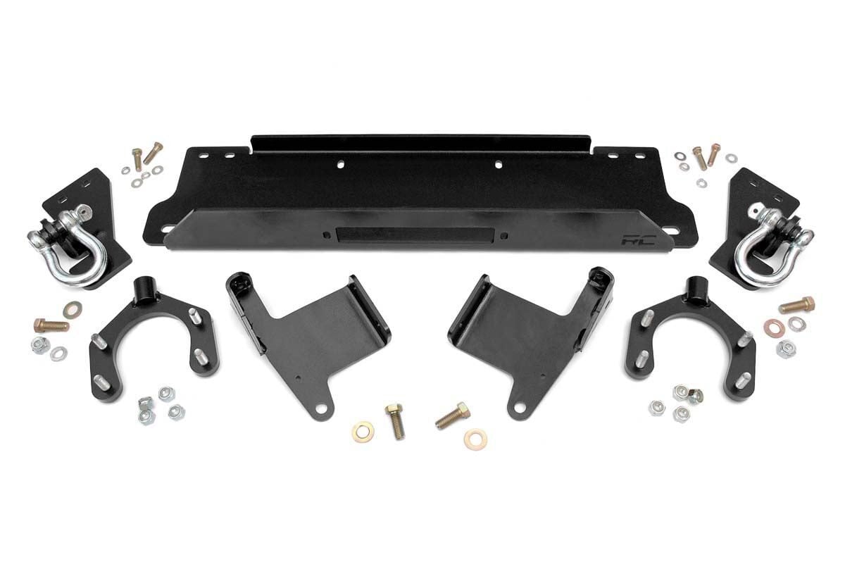 Rough Country Winch Mount Plate Factory Bmpr D-Rings Jeep Wrangler JK/Wrangler Unlimited (07-18)