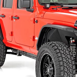 Rough Country High Clearance LED Flat Fender Flare Kit UV Treated Jeep Wrangler JL (2018-2026)