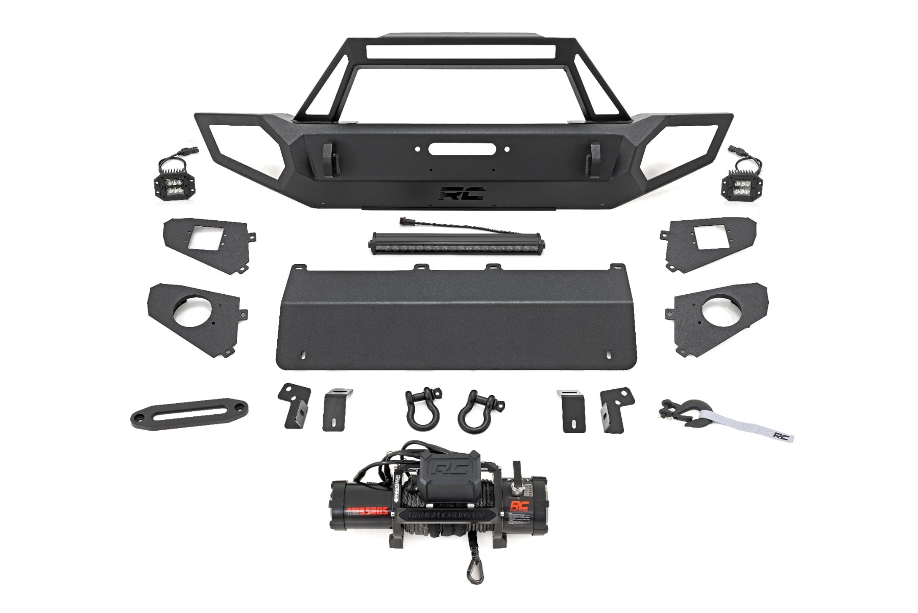 Rough Country Front Winch Bumper 9500S Jeep Gladiator JT/Wrangler JK & JL/Wrangler Unlimited 4WD