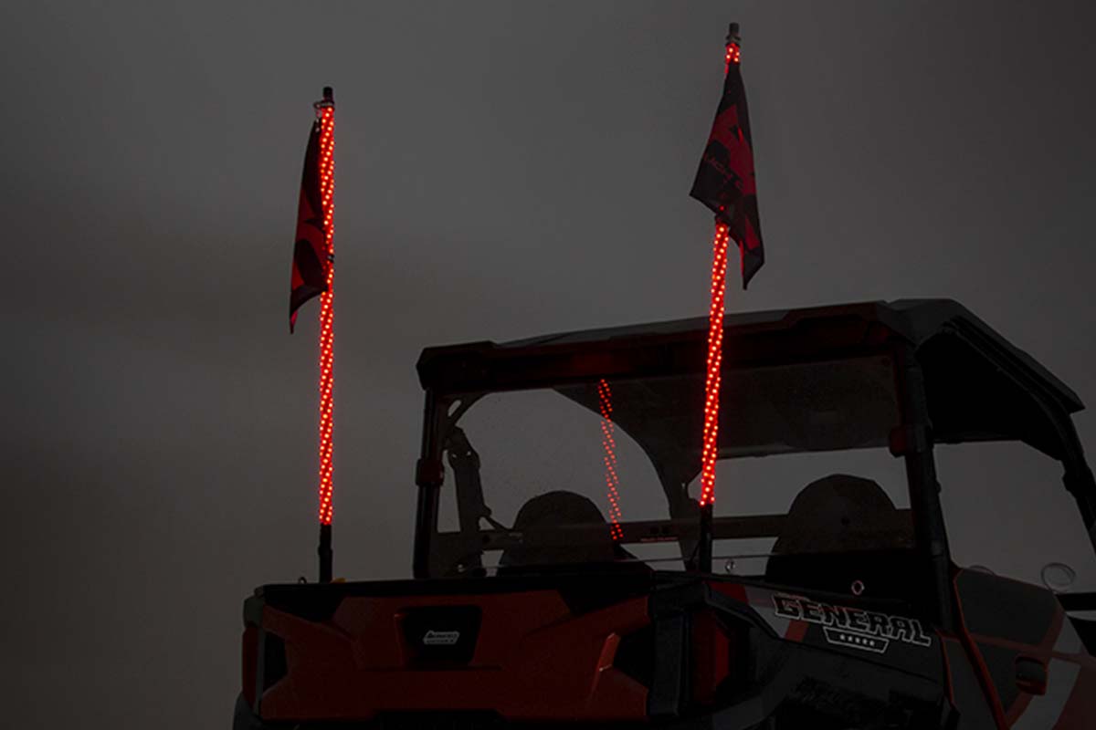 Rough Country Multi-Color LED Whip 4′ Long Pair
