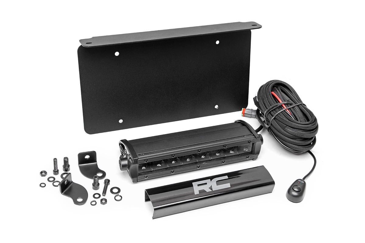 Rough Country LED Light Kit License Plate Mount 8″ Single Row Black Series