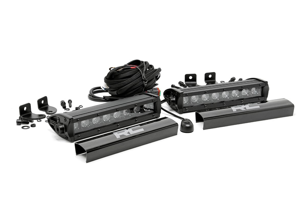 Rough Country 8 Inch Black Series LED Light Bar Single Row Pair
