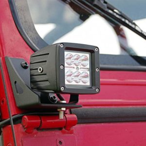 Rough Country LED Light Mount Lower Windshield Pod Pair Jeep Wrangler YJ 4WD (87-95)