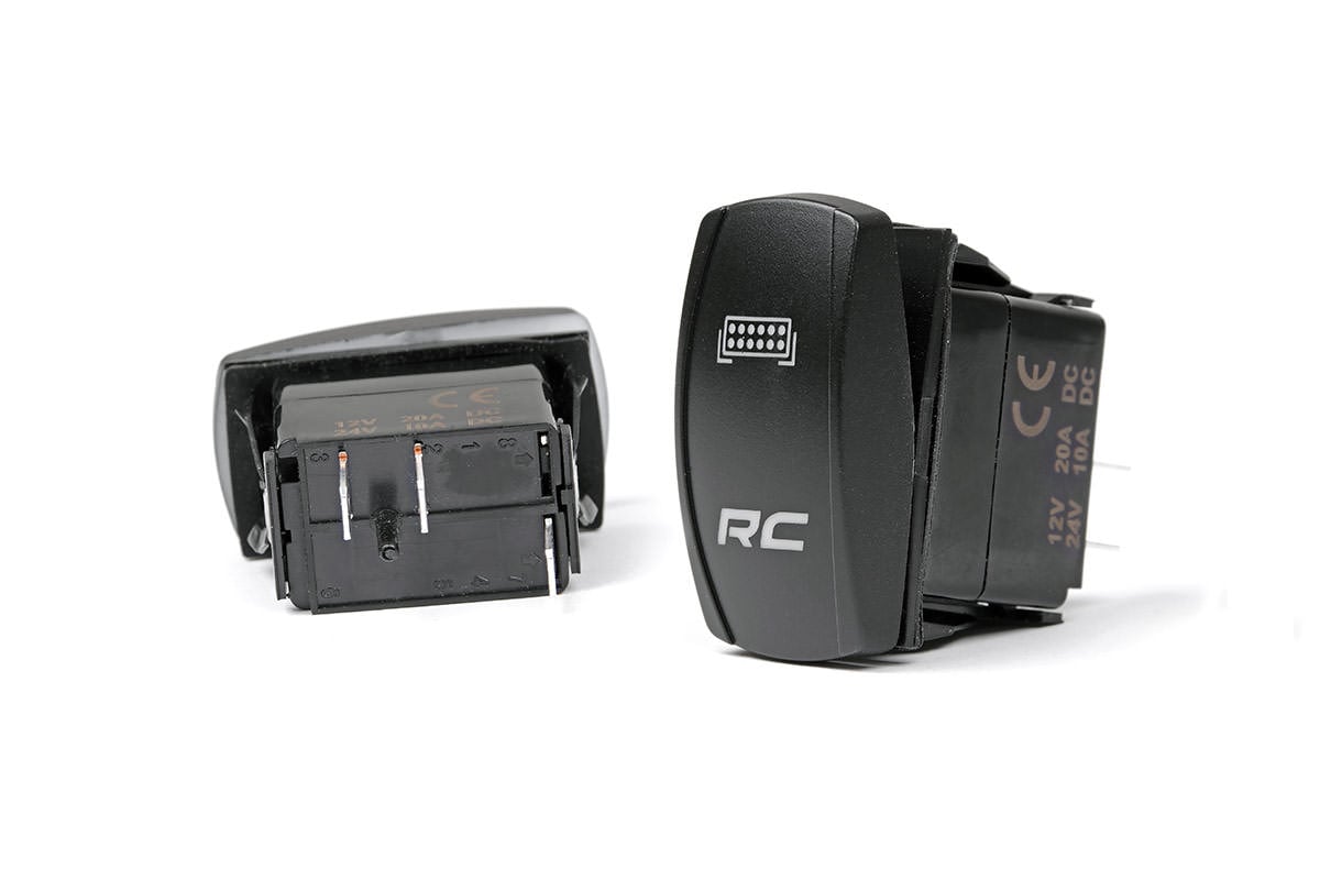 Rough Country Rocker Switch 2x1 with Logo Blue Back Light