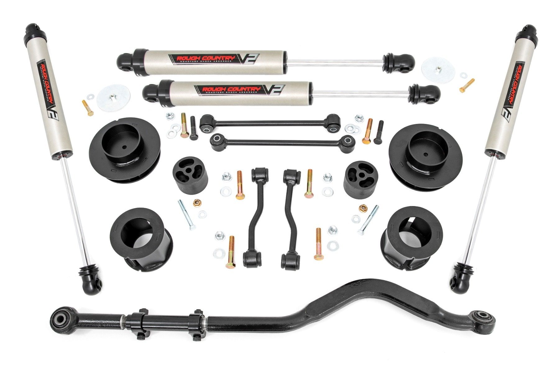 Rough Country 3.5 Inch Lift Kit Spacers V2 Jeep Gladiator JT 4WD (2024-2026)