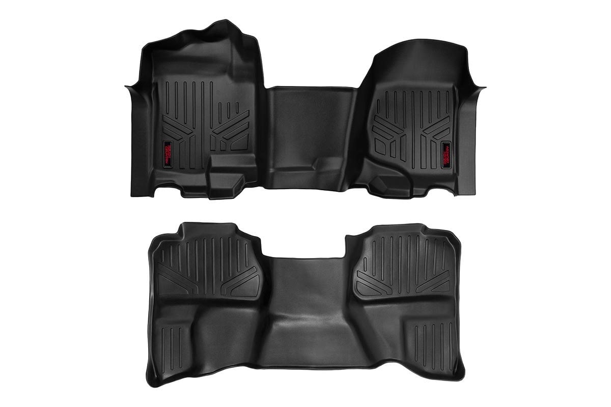 Rough Country Floor Mats FR & RR OV Hump Ext Cb Chevy/GMC 1500/2500HD (07-14)