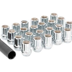 Rough Country Lug Nut Set M12x1.25 24 Qty Chrome Open End