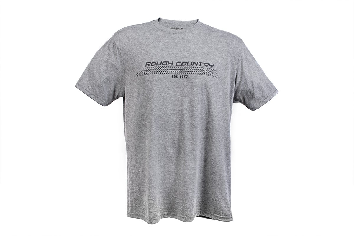 Rough Country T-Shirt Horizontal Tread Grey LG
