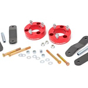 Rough Country 2.5 Inch Leveling Kit Red Spacers Nissan Frontier (05-26)/Xterra (05-15)