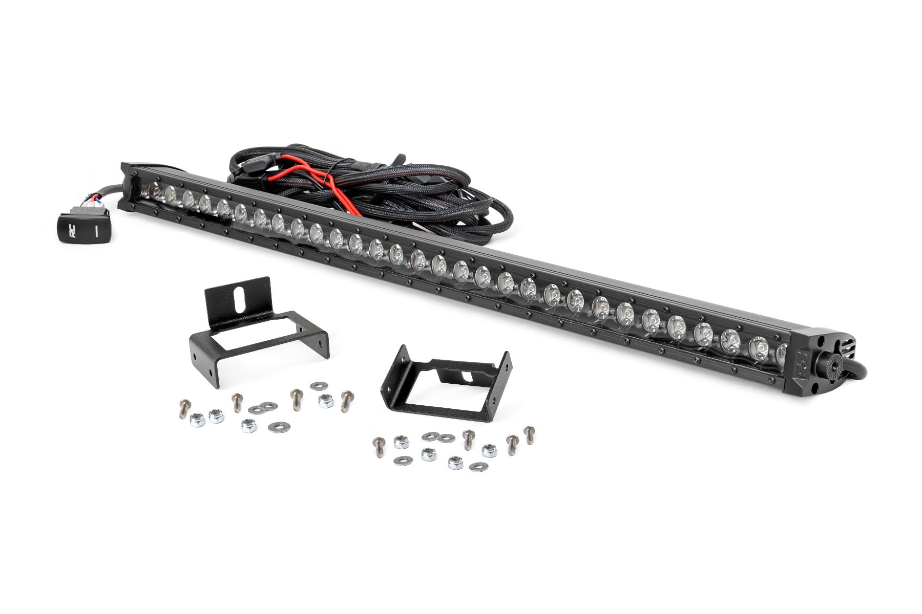 Rough Country LED Light Kit Grill 30″ Black Single Row White DRL Ford F-250/F-350 Super Duty (11-16)