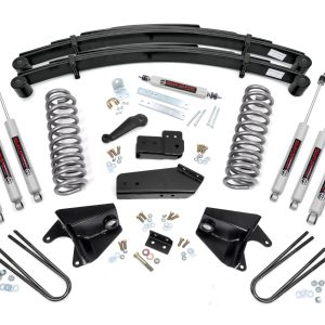 Rough Country 4 Inch Lift Kit Quad Front Shocks Rear Springs Ford F-150 4WD (80-96)